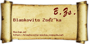 Blaskovits Zsóka névjegykártya